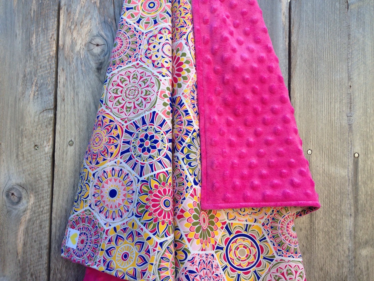 Boho baby girl blanket free spirit baby blanket pink minky