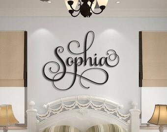 Wooden Name Sign Wall Hanging Letters for Nursery or Bedroom - Wooden Wall Art - Custom Name Plaque Cut Out - Personalized Cursive Name