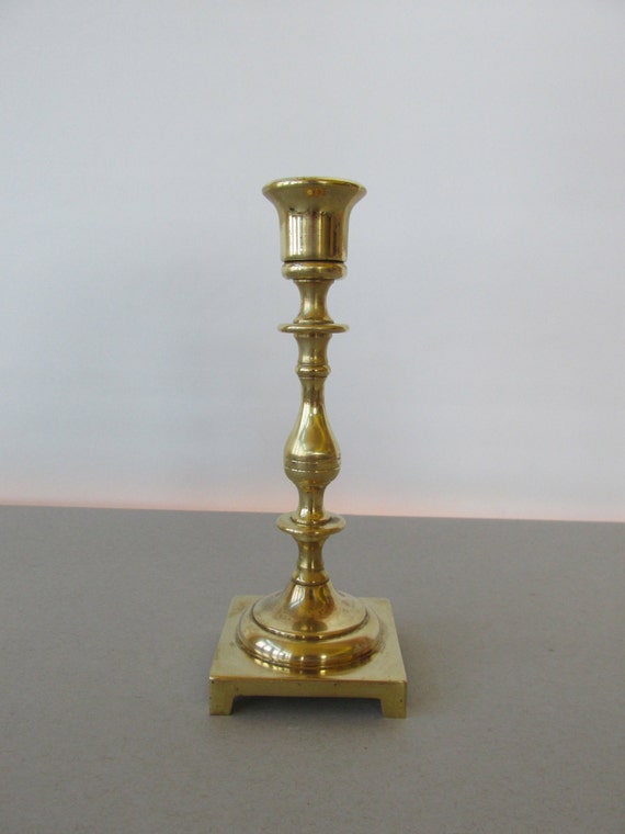 Vintage Brass Candlestick CM mark solid brass by ShopTheHyphenate