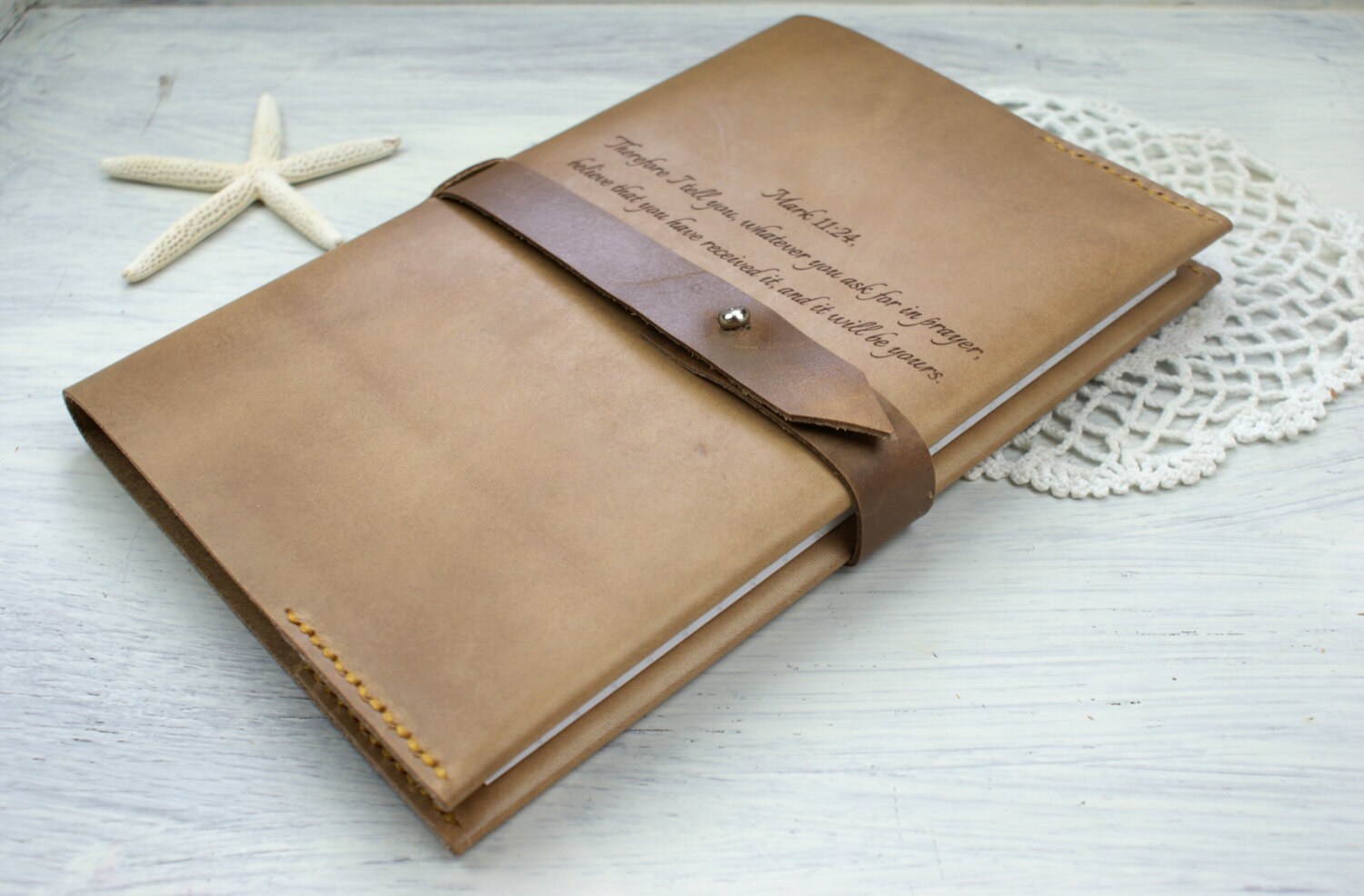 Personalized Leather Notebook cover Refillable Leather by araga