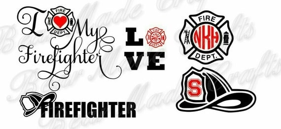 Download Set of 4 Firefighter SVGs I Love My Firefighter HTVVinyl