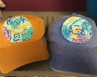 Alpha Xi Delta Patch Hat with AXiD Lilly Pulitzer Print
