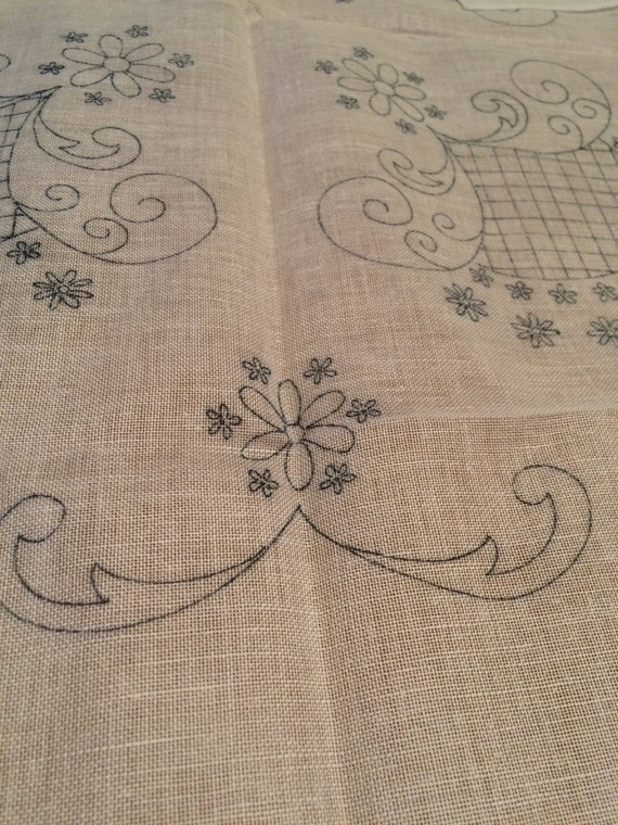 Vintage German embroidery kit Lindhorst tablecloth