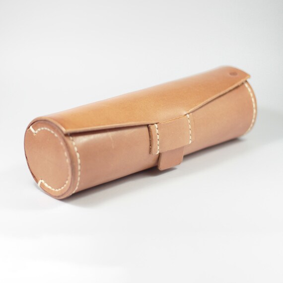 leather eyeglass case collar box glasses case pen case by SeanChy