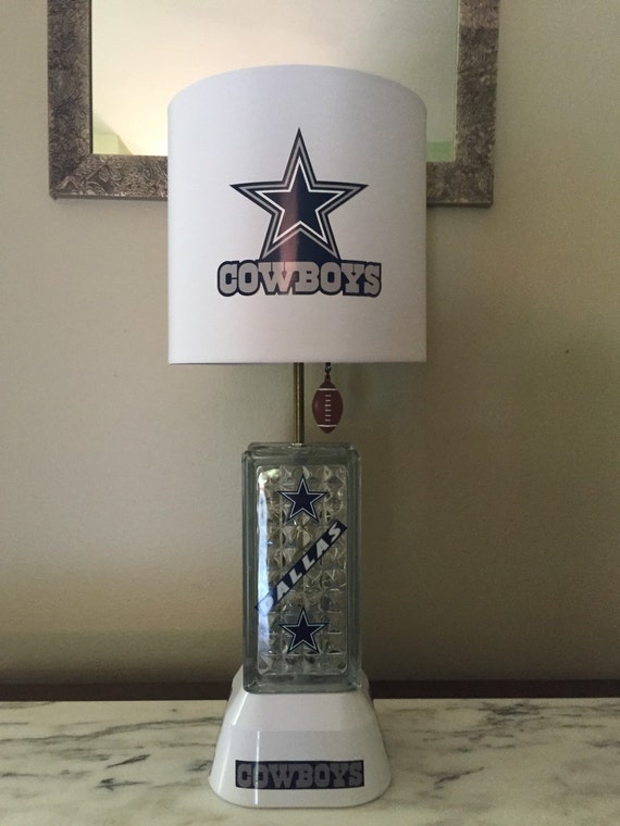 Dallas cowboys electric glassblock night light lamp. With blue