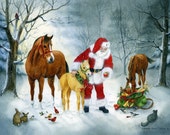 A CHRISTMAS GATHERING painted for the US Equestrian Federation