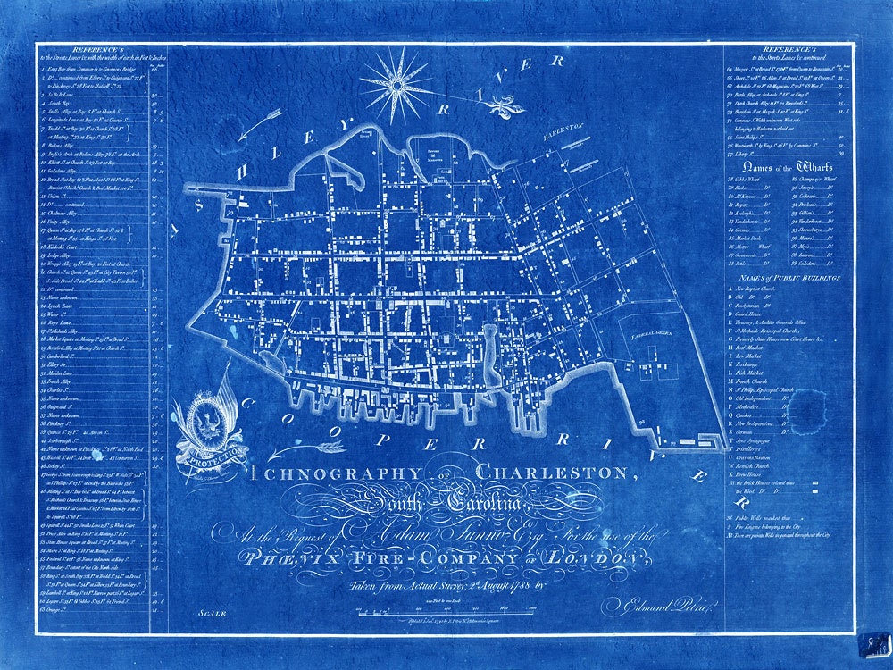 Charleston map 1788 Old map of Charleston SC 4 sizes up to