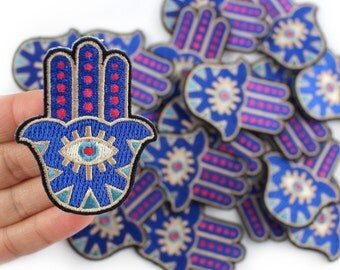 Hamsa Patch - Iron On Patch - Embroidered Applique - Evil Eye