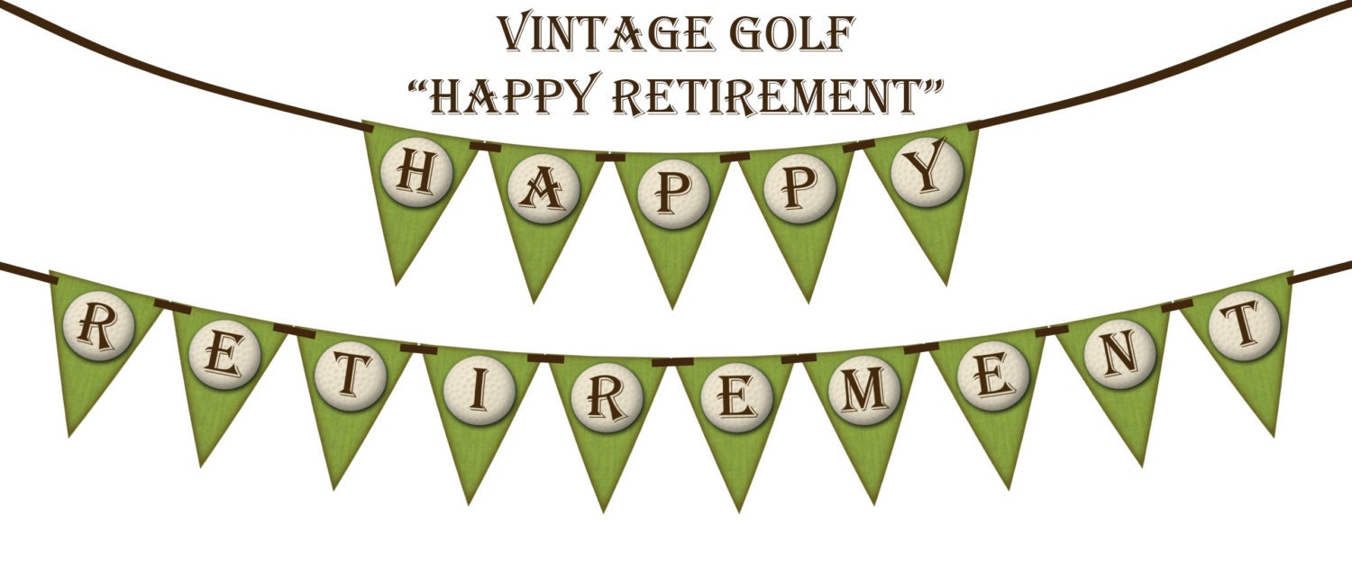 happy retirement vintage golf green wool stripe printable