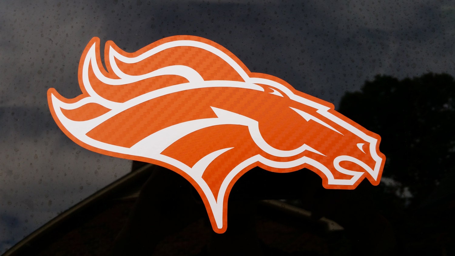 Denver Broncos football car window carbon fiber vinyl sticker