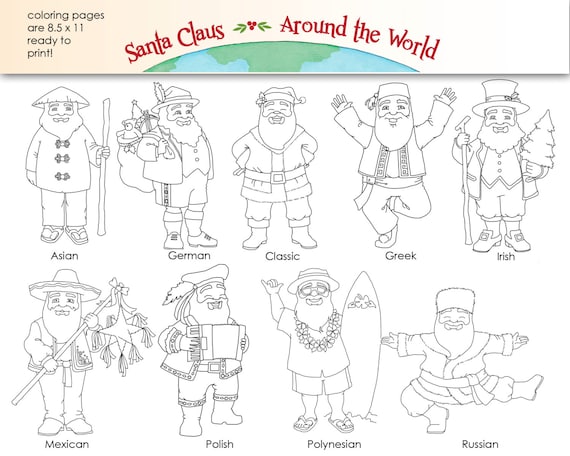 santa around world coloring pages - photo #10