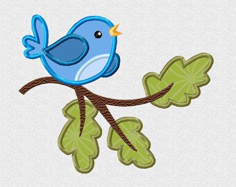 Bird on a Branch Applique Machine Embroidery DESIGN NO. 427