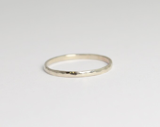 Classic Solid 14k White Gold Stacking Ring, White Gold Band, Solid Gold Ring, 14k White Gold Ring, Real Gold Ring, White Gold Ring, Simple