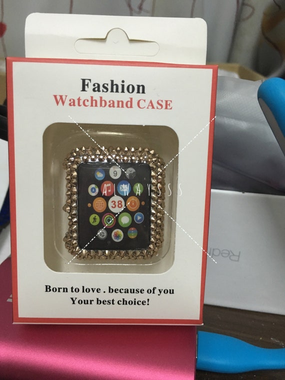 Apple Watch case bling handmade rose gold white opal crystal