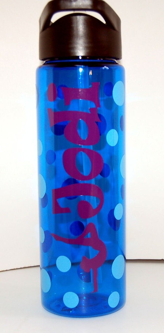 1 PERSONALIZED GYMNASTICS PLASTIc WaTER Bottle by BeVocalDesigns