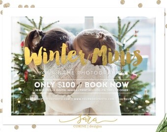 Christmas Mini Session Template, Photography Marketing Templates, Marketing Board, Photoshop Templates, 5x7