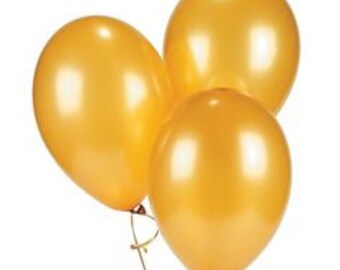 Gold Party Latex Balloons/ Gold metallic