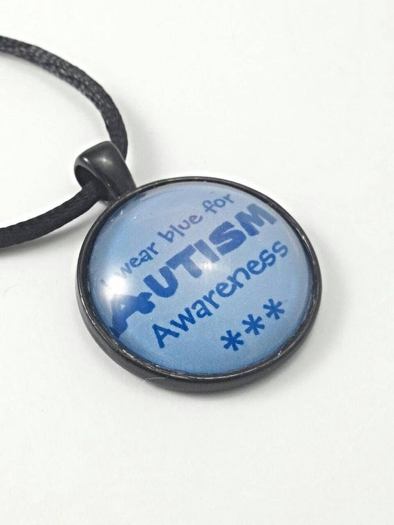 Autism necklace puzzle piece jewelry Autism jewelry by GenevasSky