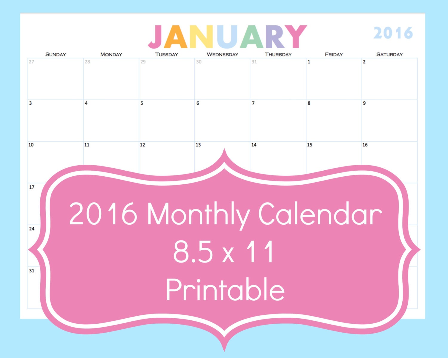 monthly calendar printable 2015 monthly calendar by