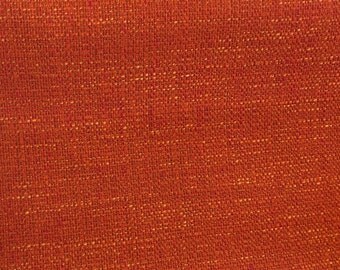 Tangerine With Hints Of Golden Yellow Tweed Fabric- Upholstery Fabric By The Yard