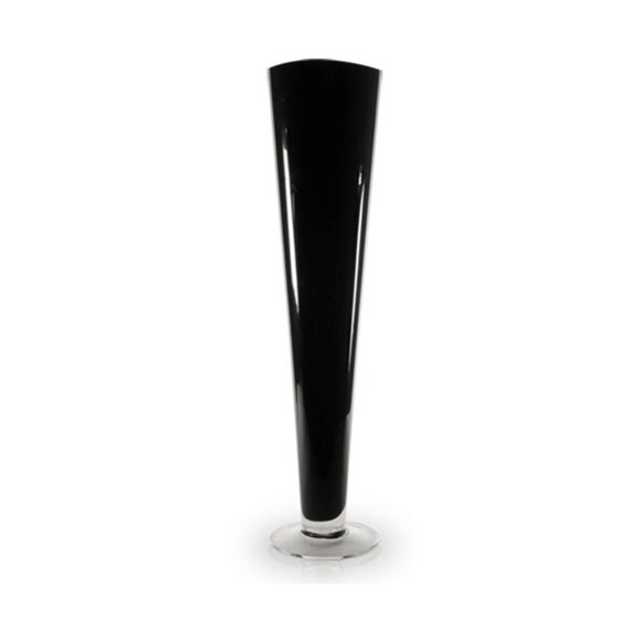Trumpet Pilsner black Glass Vase H20 GTR134BK