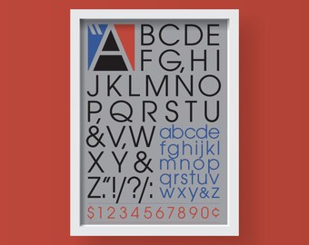 Herb Lubalin Inspired Avant Garde Gothic Typeface Print, A4