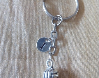 Volleyball Keychain with Initial, Volleyball Jewelry, Custom Jewelry, Charm Key chain