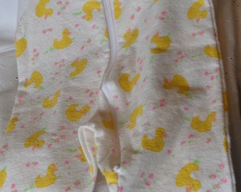 Yellow Ducky footed pajamas  Sz small   Baby