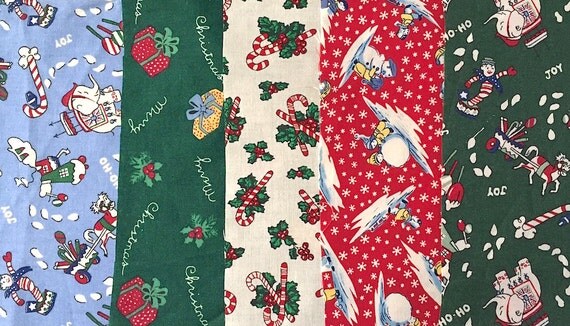 Aunt Grace Christmas Scrap Fabric Set Marcus by reprodepotfabrics