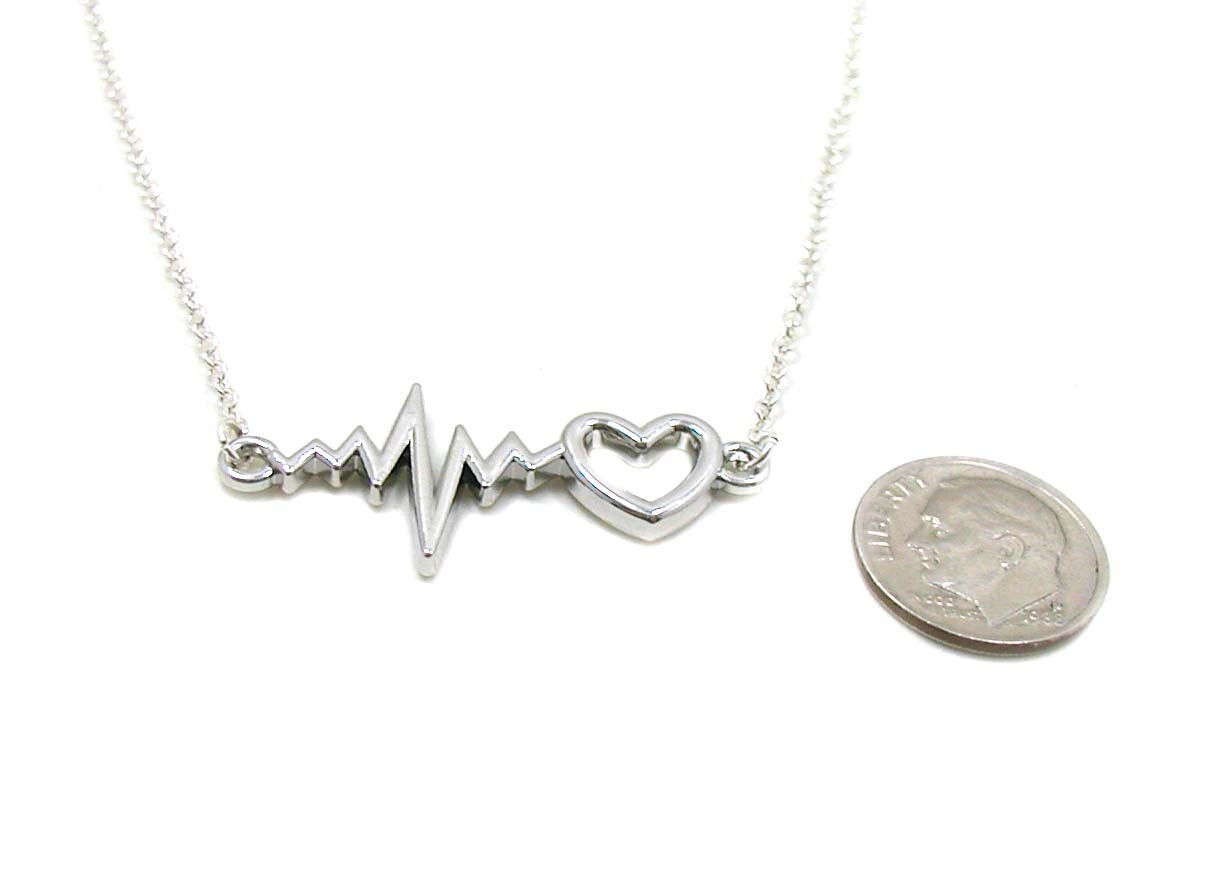 Heartbeat Necklace EKG Necklace Charm Jewelry EKG With