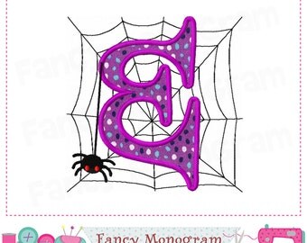 Spider Monogram E applique,Halloween Letter E applique,E,Font E,Spider design,E,Spider web,Spider applique,Halloween,Spider embroidery.-02