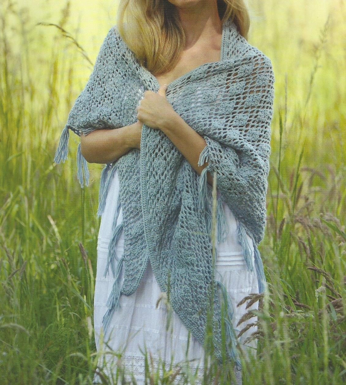 Fringed Shawl Summer Shawl Crochet Pattern PDF Only