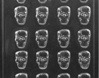 Bite Size Skull Chocolate Candy Mold with Exclusive FlavorTools Copyrighted Chocolate Molding Instructions H175
