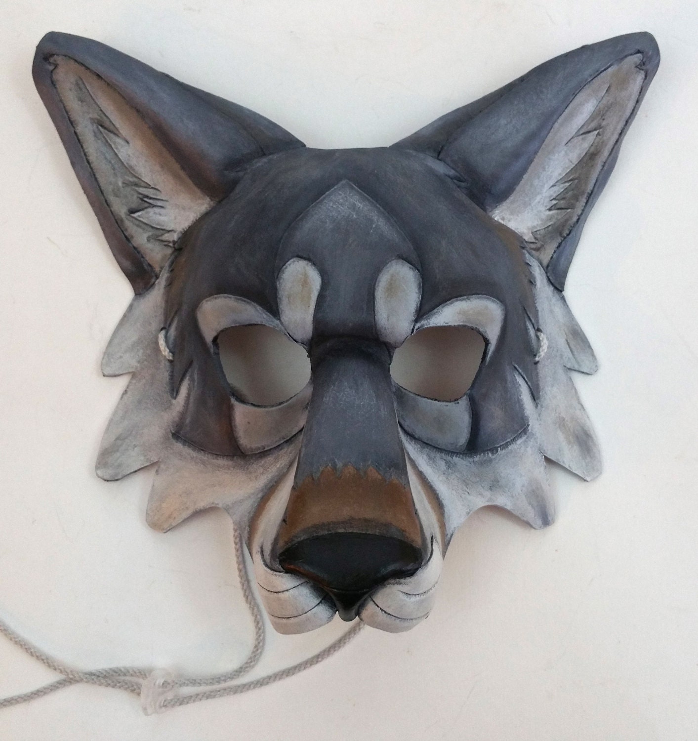 Leather Gray Wolf Mask Timber Wolf Mask Artic Wolf Mask