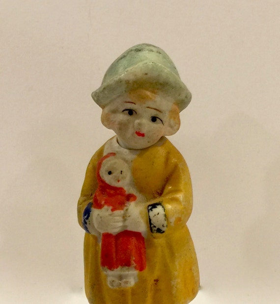 Items similar to Vintage Nodder Bisque Doll, Knotter Doll, Bobble Head ...