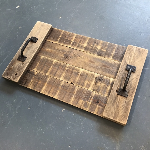 Reclaimed Wood Serving Tray Pallet Wood Serving Tray by CaisleyCo