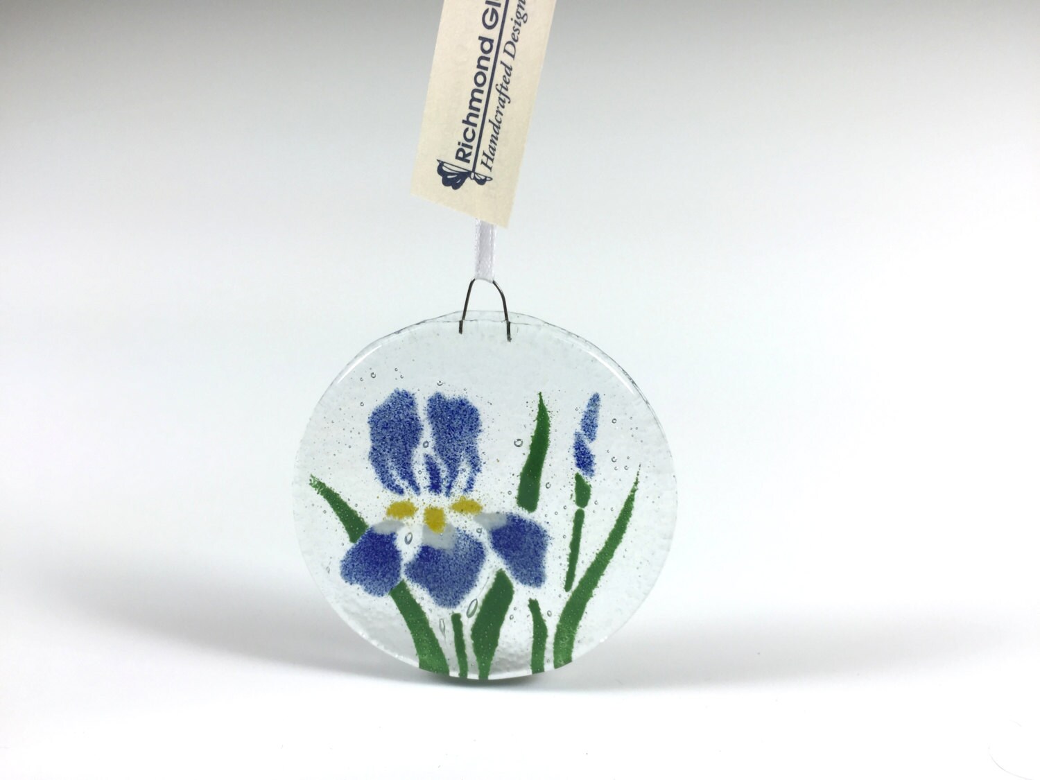 Iris Ornament fused glass