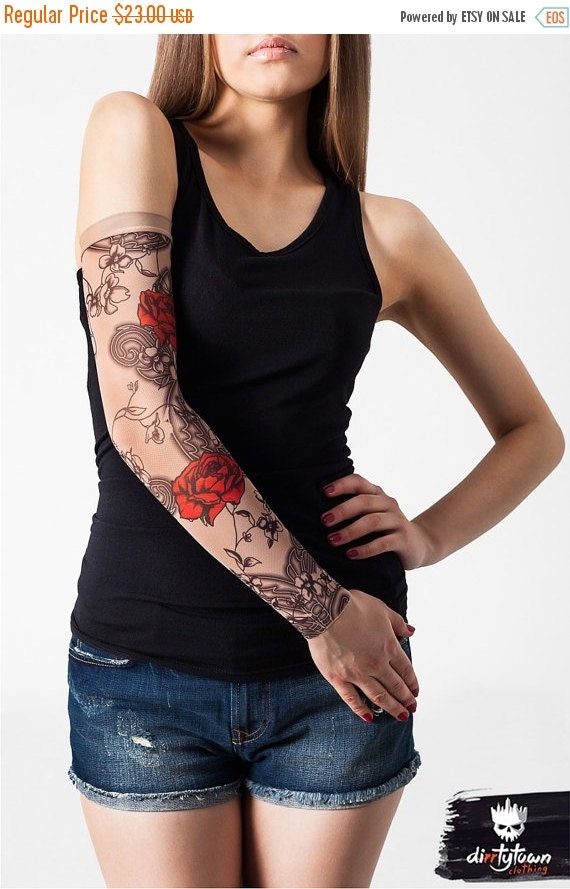 AMERI MEDI FLOWER TATTOO SHEER TOP+solo-truck.eu