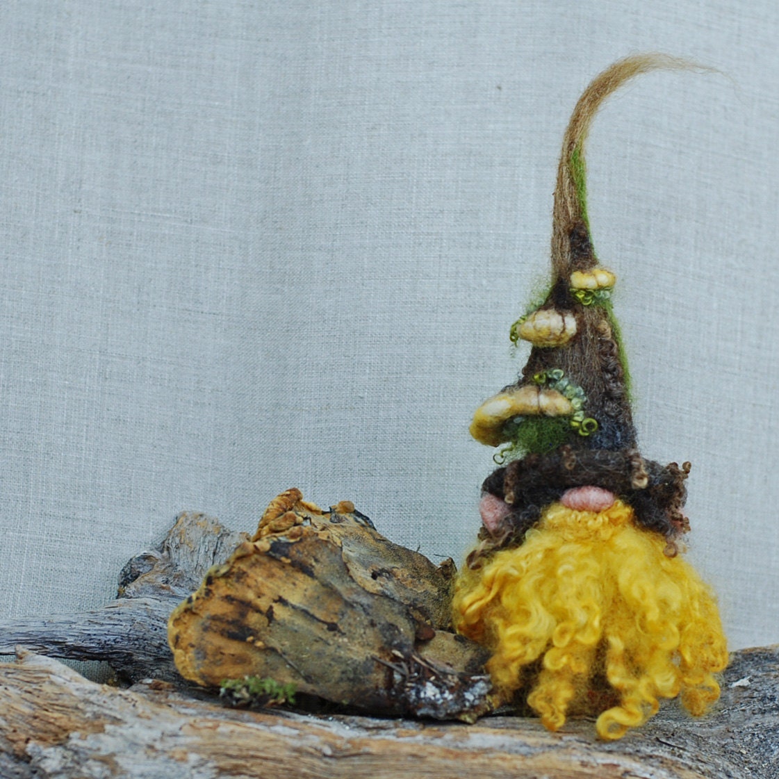 Needle Felted Gnome-Mushroom Gnome Forest Gnome Collectible