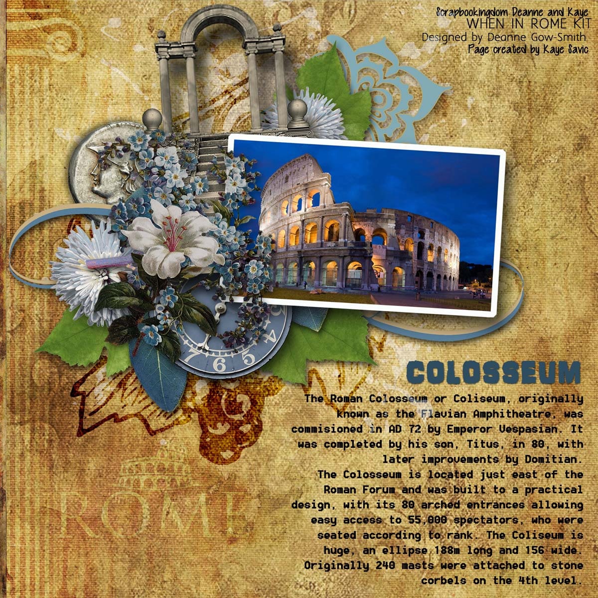 Rome Italy Scrapbook KIT Digital embellishments and Scrapbook