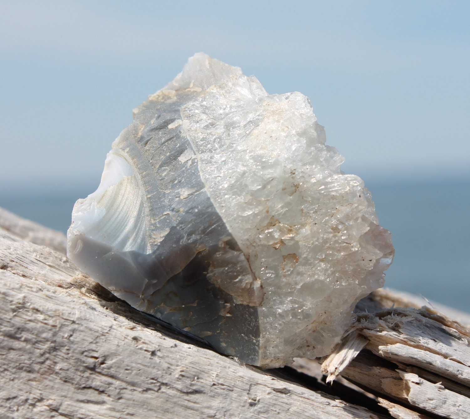 Banded Agate Clear Crystals Small Rough Agate Quartz Mineral