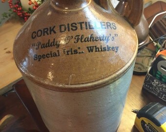 c1880's Rare Paddy O'Flaherty Whiskey Jug