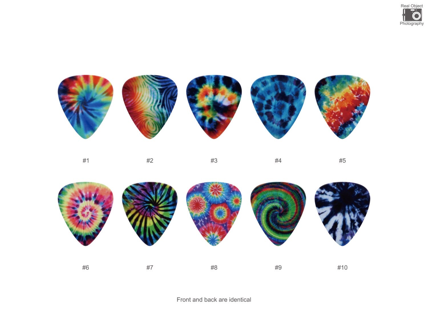 Tie Dye Pattern Guitar Pick Set 10pcs by LuwanGuitarSupply on Etsy
