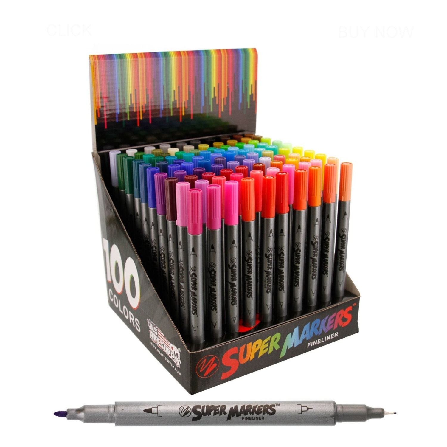 100 Colored Markers Adult Coloring Book Drawing Markers