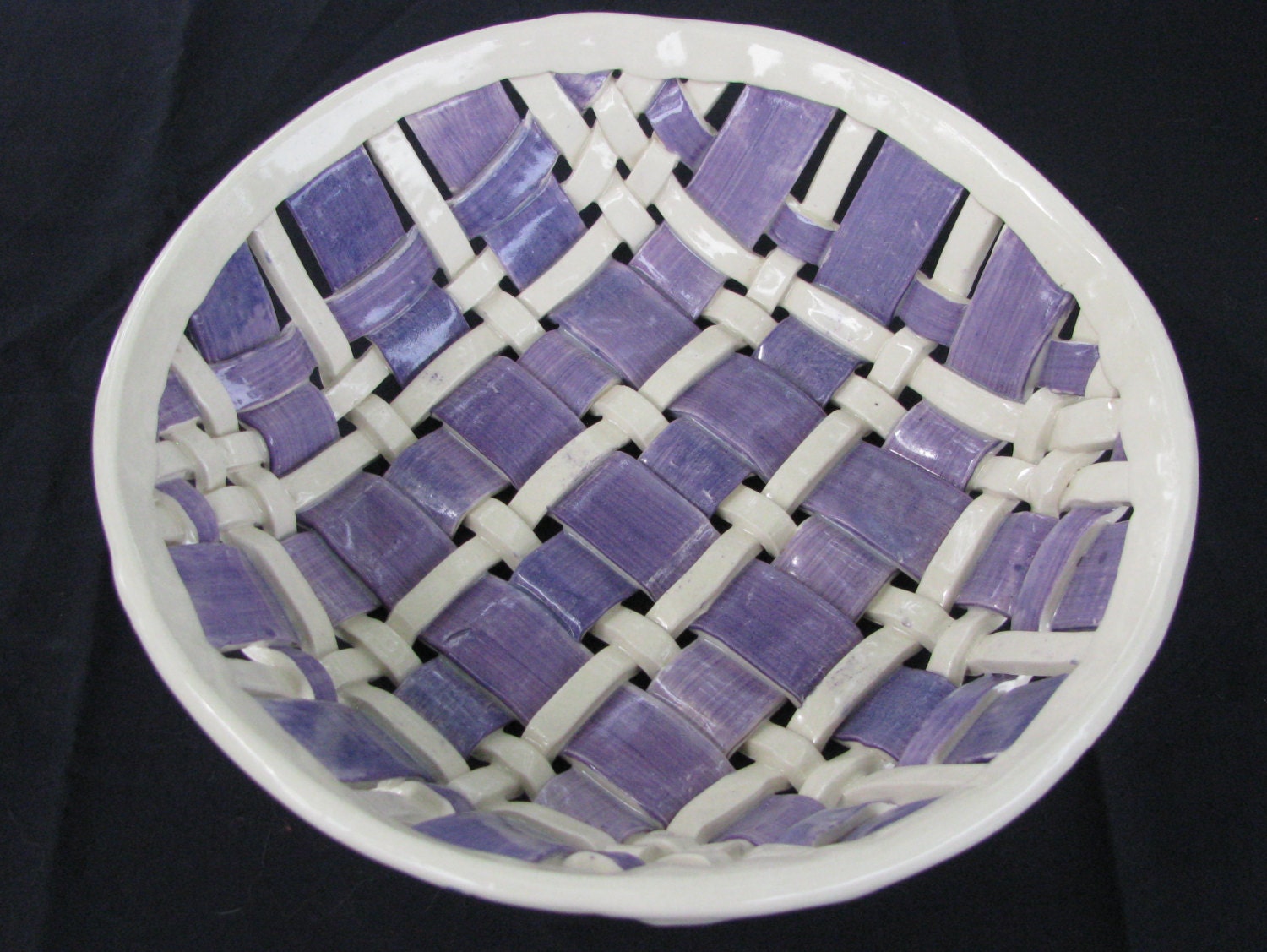 ceramic basket woven claylarge basket platter white and