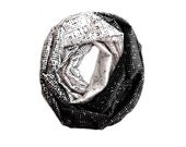 black white Infinity scarf, loop scarf, oriental scarf, boho infinity scarf, fashion accessory, women scarves, Hair Scarf, Head Scarf