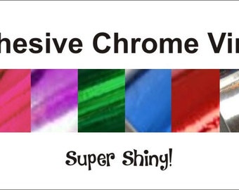 Mirrored CHROME Adhesive Indoor/OUTdoor Vinyl**CHOOSE Color! Pink, Gold, Silver, Purple**Use ANY Cutter*Perfect for Crafts, Signs, Decals