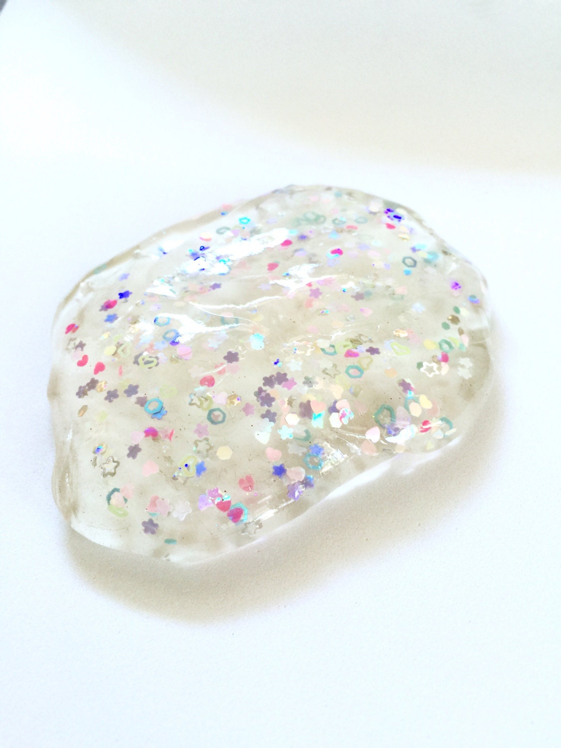 Clear Transparent Rainbow Glitter Slime