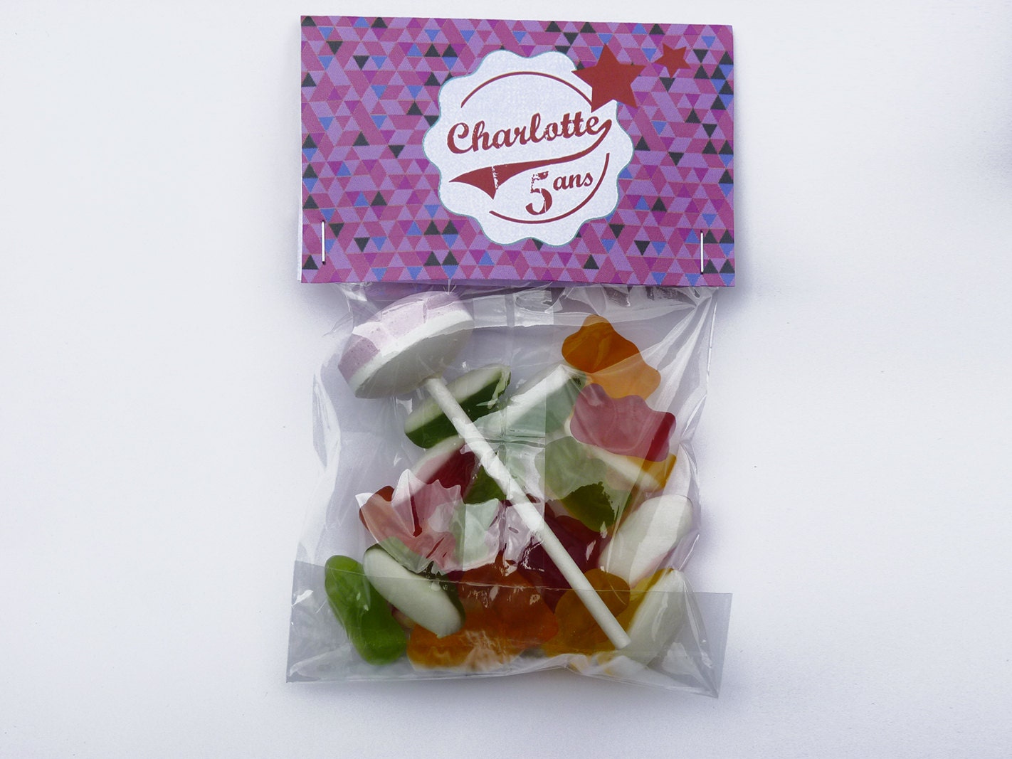 lot 10 sachets bonbons personnalisés