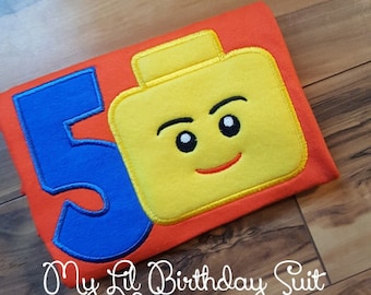 Lego Birthday Shirt Name can be added